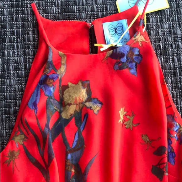 🆕🌹NWT CECE Floral Chiffon Halter Dress 🌹 - Picture 4 of 9